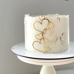 New love Heart Birthday Cake Topper Red Gold Acrylic Wedding Cake Toppers Gift Decoration Valentine's Day party Baking Supplies