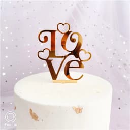 New love Heart Birthday Cake Topper Red Gold Acrylic Wedding Cake Toppers Gift Decoration Valentine's Day party Baking Supplies