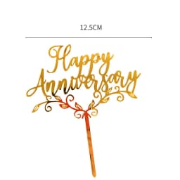 New love Heart Birthday Cake Topper Red Gold Acrylic Wedding Cake Toppers Gift Decoration Valentine's Day party Baking Supplies