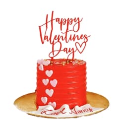 New love Heart Birthday Cake Topper Red Gold Acrylic Wedding Cake Toppers Gift Decoration Valentine's Day party Baking Supplies