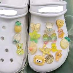 1-16PCS Resin Shoe Charms Fit Wristbands Pineapple Bear Star Bow Candy Hole Slipper Decoration Button Accessories Kid Party Gift