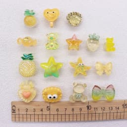 1-16PCS Resin Shoe Charms Fit Wristbands Pineapple Bear Star Bow Candy Hole Slipper Decoration Button Accessories Kid Party Gift