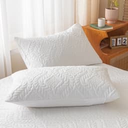 Bonenjoy 1 Pc Waterproof Quilted Pillowcase Solid Color Pillow Cover Case 48x74cm Pillowsham