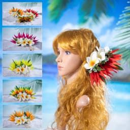 Artificial Silk Bird of Paradise Plumeria Hawaiian Foam Flower Hair Clip Decorative Hairpin Accessories for Women Girls KN-HC004