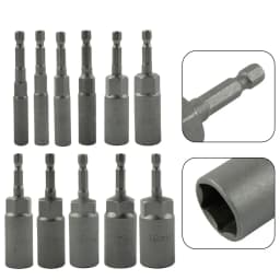 1pc 80mm Length Hex Sockets Sleeve Nozzles Nut Driver Screwdriver Impact Nut Bolt Drill Bits Socket Wrenches 5.5-19mm