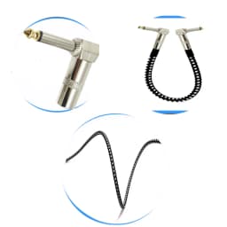Guitar Effects Connection Cable 6.35 Monoblock Effects Connection Cable Shielded Monoblock Cable 15-30 Cm
