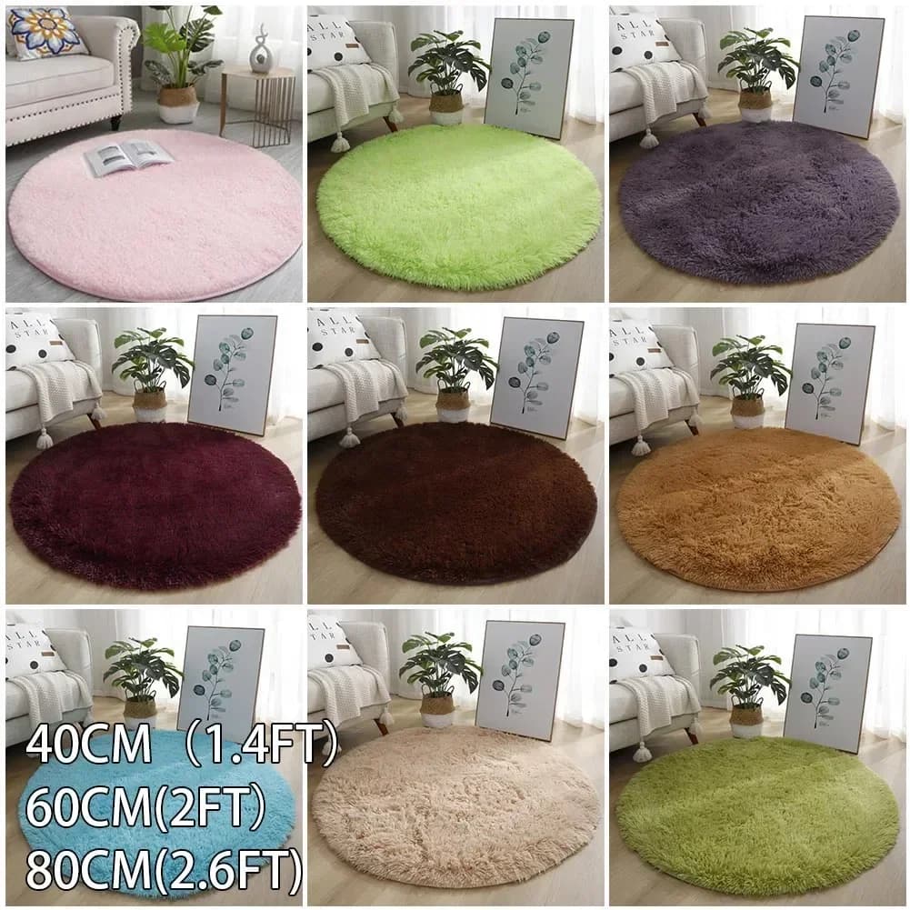 Bubble Kiss Thick Round Rug Carpets For Living Room Soft Home Decoration Bedroom Room Plush Salon Thicker Pile Rug 40cm
