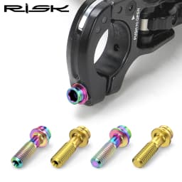 RISK 2PCS M5*18mm Bike Stem Handlebar Fixing Titanium Ti Bolts Fixed Screws Hollow Lightweight for MTB Bicycle Seat Post Clamp