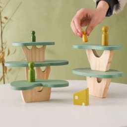 Montessori Wooden Tree Block Toys for Children Ornament Decoration Baby Stacking 3D Toy Wooden Blocks  Stacker Balancing Games