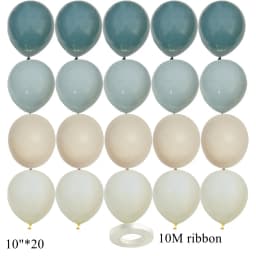 15/20PCS 10inch Retro Balloon Set Vintage Blue Series Balloons for Wedding Happy Birthday Party Decoration DIY Gifts Supplies