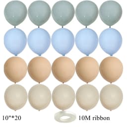 15/20PCS 10inch Retro Balloon Set Vintage Blue Series Balloons for Wedding Happy Birthday Party Decoration DIY Gifts Supplies