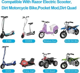 Charger for Razor Mx350 Motorcycle Dirt Replacement Razor E300 E200 E175 E100, Dirt Quad 4 Wheeler, Pocket Mod, Sports Mode
