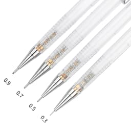 Transparent Mechanical Pencil Set 0.3, 0.5, 0.7 0.9mm with HB Lead Refills for Sketching Art Drawing Painting Automatic Pencils