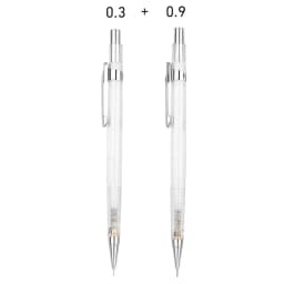 Transparent Mechanical Pencil Set 0.3, 0.5, 0.7 0.9mm with HB Lead Refills for Sketching Art Drawing Painting Automatic Pencils
