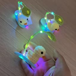 1pcs Girls Women LED Light Up Blinking Party  Duck Crochet Hair Clip Animal Handmade Hairpin Knitting Hairgrip   Halloween