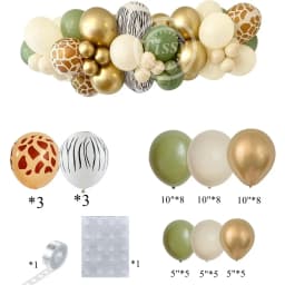 1set Wild Animal Pattern Balloon Set with Vintage Number Balloon for Kids Jungle Safari Birthday Party Decorations DIY Gifts
