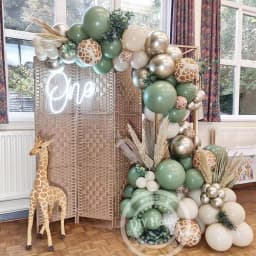 1set Wild Animal Pattern Balloon Set with Vintage Number Balloon for Kids Jungle Safari Birthday Party Decorations DIY Gifts
