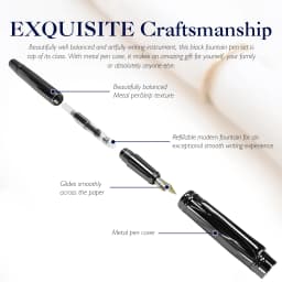 STONEGO Luxury Fountain Pen Medium Nib Pen with Twist Converter Use with Standard Ink, Metal Calligraphy Fountain Pens