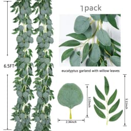 200cm Fake Eucalyptus Rattan Artificial Plants Vine Green Willow Leaf Silk Ivy Wall Hanging Garland For Home Wedding Party Decor