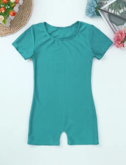 Leotards for Girls Boys Gymnastics Kids Children Short Sleeves Biketard Dance Unitards Ballet Dance Costume Practice Wear
