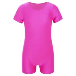 Leotards for Girls Boys Gymnastics Kids Children Short Sleeves Biketard Dance Unitards Ballet Dance Costume Practice Wear