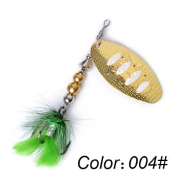 FTK 1pc Spinner Bait 8g/14g/20g Metal Fishing Lure Hard Bait Spoon Lures with Feather Treble Hooks Carp Pike Fishing Tackle