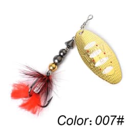 FTK 1pc Spinner Bait 8g/14g/20g Metal Fishing Lure Hard Bait Spoon Lures with Feather Treble Hooks Carp Pike Fishing Tackle