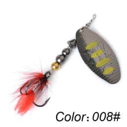 FTK 1pc Spinner Bait 8g/14g/20g Metal Fishing Lure Hard Bait Spoon Lures with Feather Treble Hooks Carp Pike Fishing Tackle