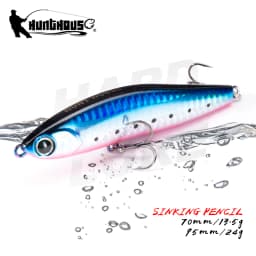 Hunthouse Pencil Fishing Lure Sinking Hard Bait 70mm/95mm Long Casting Stickbaits Trolling Wobbler Saltwater Seabass pike Tackle