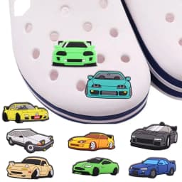 Single Sale 1PCS PVC Cute Cartoon Shoe Charms Kawaii Colorful Kinds Of Cars Buckle Clog Hole Slipper Accessories Decorations