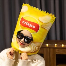 Cartoon Plush Headwear Cosplay Party Funny Eggplant Food Hat Cap Pineapple Popcorn Chips Headdress Photo Performance Prop