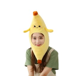 Cartoon Plush Headwear Cosplay Party Funny Eggplant Food Hat Cap Pineapple Popcorn Chips Headdress Photo Performance Prop