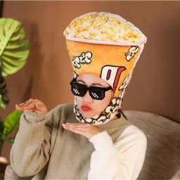Cartoon Plush Headwear Cosplay Party Funny Eggplant Food Hat Cap Pineapple Popcorn Chips Headdress Photo Performance Prop