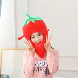 Cartoon Plush Headwear Cosplay Party Funny Eggplant Food Hat Cap Pineapple Popcorn Chips Headdress Photo Performance Prop