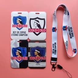 Chile Football Style ID Card Holder Neck Strap Students Credit Card Case Lanyard Child Visit Door Identity Badge Holder Keychain
