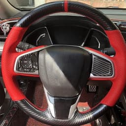 Car Steering Wheel Cover Non-slip Carbon Fiber Suede Braid For Honda Civic 10 2016-2021 CR-V CRV 2017-2021 Clarity 2018-2021