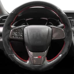 Car Steering Wheel Cover Non-slip Carbon Fiber Suede Braid For Honda Civic 10 2016-2021 CR-V CRV 2017-2021 Clarity 2018-2021
