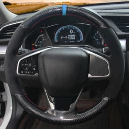 Car Steering Wheel Cover Non-slip Carbon Fiber Suede Braid For Honda Civic 10 2016-2021 CR-V CRV 2017-2021 Clarity 2018-2021