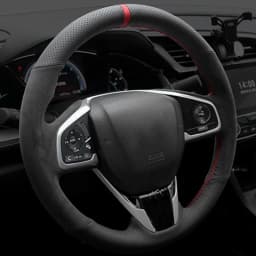 Car Steering Wheel Cover Non-slip Carbon Fiber Suede Braid For Honda Civic 10 2016-2021 CR-V CRV 2017-2021 Clarity 2018-2021