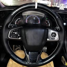 Car Steering Wheel Cover Non-slip Carbon Fiber Suede Braid For Honda Civic 10 2016-2021 CR-V CRV 2017-2021 Clarity 2018-2021