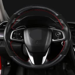 Car Steering Wheel Cover Non-slip Carbon Fiber Suede Braid For Honda Civic 10 2016-2021 CR-V CRV 2017-2021 Clarity 2018-2021