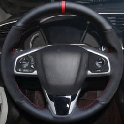 Car Steering Wheel Cover Non-slip Carbon Fiber Suede Braid For Honda Civic 10 2016-2021 CR-V CRV 2017-2021 Clarity 2018-2021