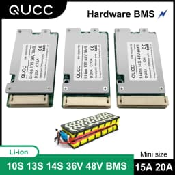 Qucc Li Ion 10S 13S 14S 15A 20A BMS 48V 36V 18650 Battery Pack Electric Toy Electric Scooter Electric Moped Power Battery BMS