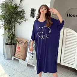 Fdfklak Cute Cartoon Nightwear Dress Women Nightshirt New Loose Plus Fat Modal Nightgowns Female Summer Nightdress 110 Kg Wear