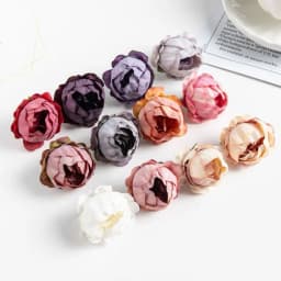 10PCS Artificial Flowers Rose Wedding Wreath Valentine‘s Decora Home Room Scrapbooking Fake Silk Peony Head Diy Gifts Candy Box