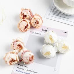 10PCS Artificial Flowers Rose Wedding Wreath Valentine‘s Decora Home Room Scrapbooking Fake Silk Peony Head Diy Gifts Candy Box