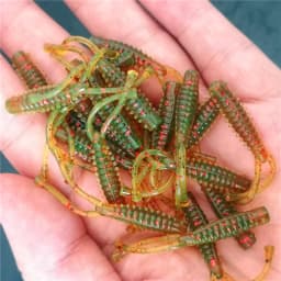 Fishing Soft Lures AJING Rockfish 20pcs/lot 0.3g 40mm Twin Tail Artificial Wobbler Ocean Rock Silicone Shad Worm Bait