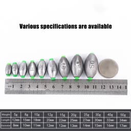 Olive Shaped Lead Sinker with Plastic Tube Quick Change 2g-50g Open Lead Weights with Scale Ocean Fishing Tools Accessories