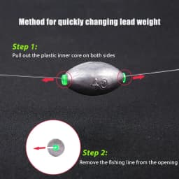 Olive Shaped Lead Sinker with Plastic Tube Quick Change 2g-50g Open Lead Weights with Scale Ocean Fishing Tools Accessories