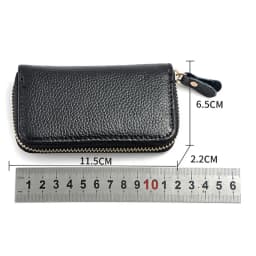 Unisex Genuine Leather Key Holder - Cow Split Leather Car Key Wallet with Card Slot, Compact Housekeeper Organizer Pouch